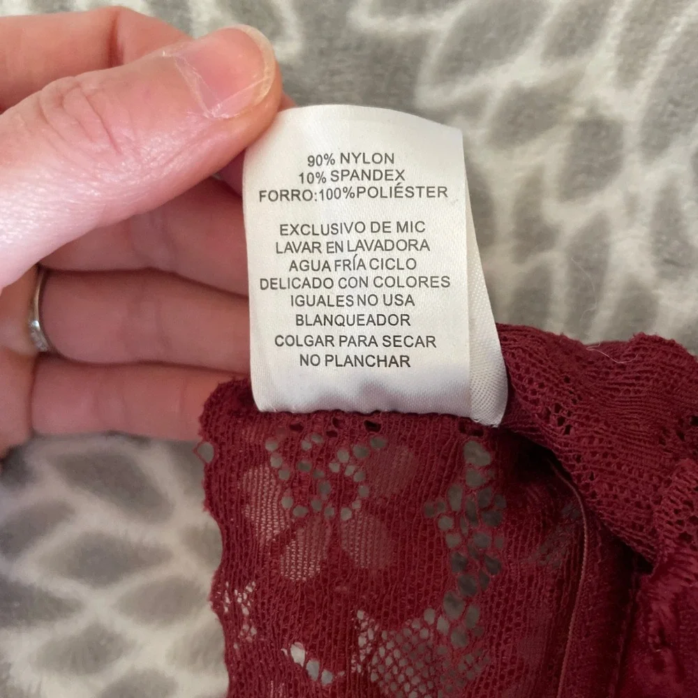 Red Floral Lace Longline Bralette size XL Wishful Park Festival Beach Loungewear